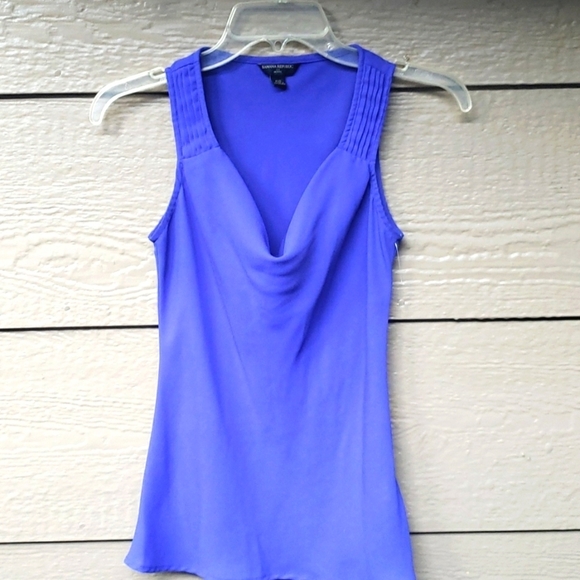 Banana Republic Purpley Blue Draped Front Tank PXS Crepe - Picture 1 of 12